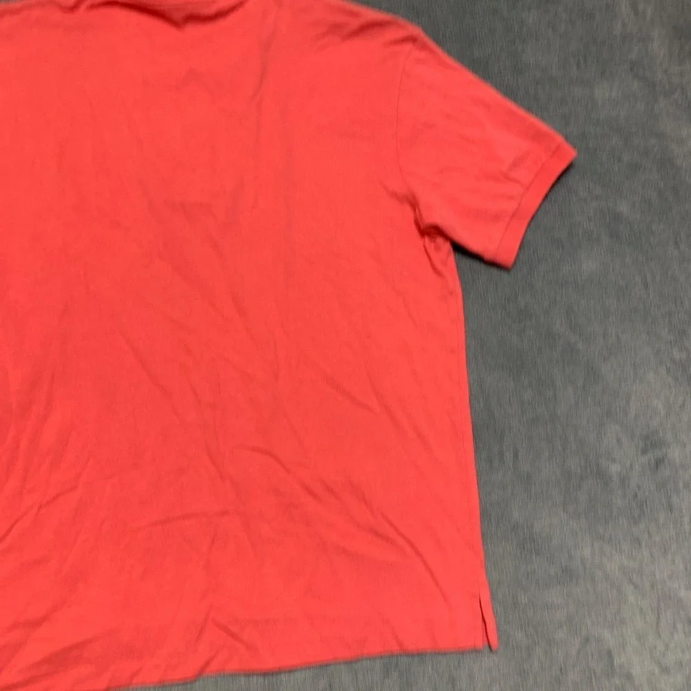 Ralph Lauren Polo Sport Shirt Mens Large Orange Cotton Golf Performance 1/4 Zip
